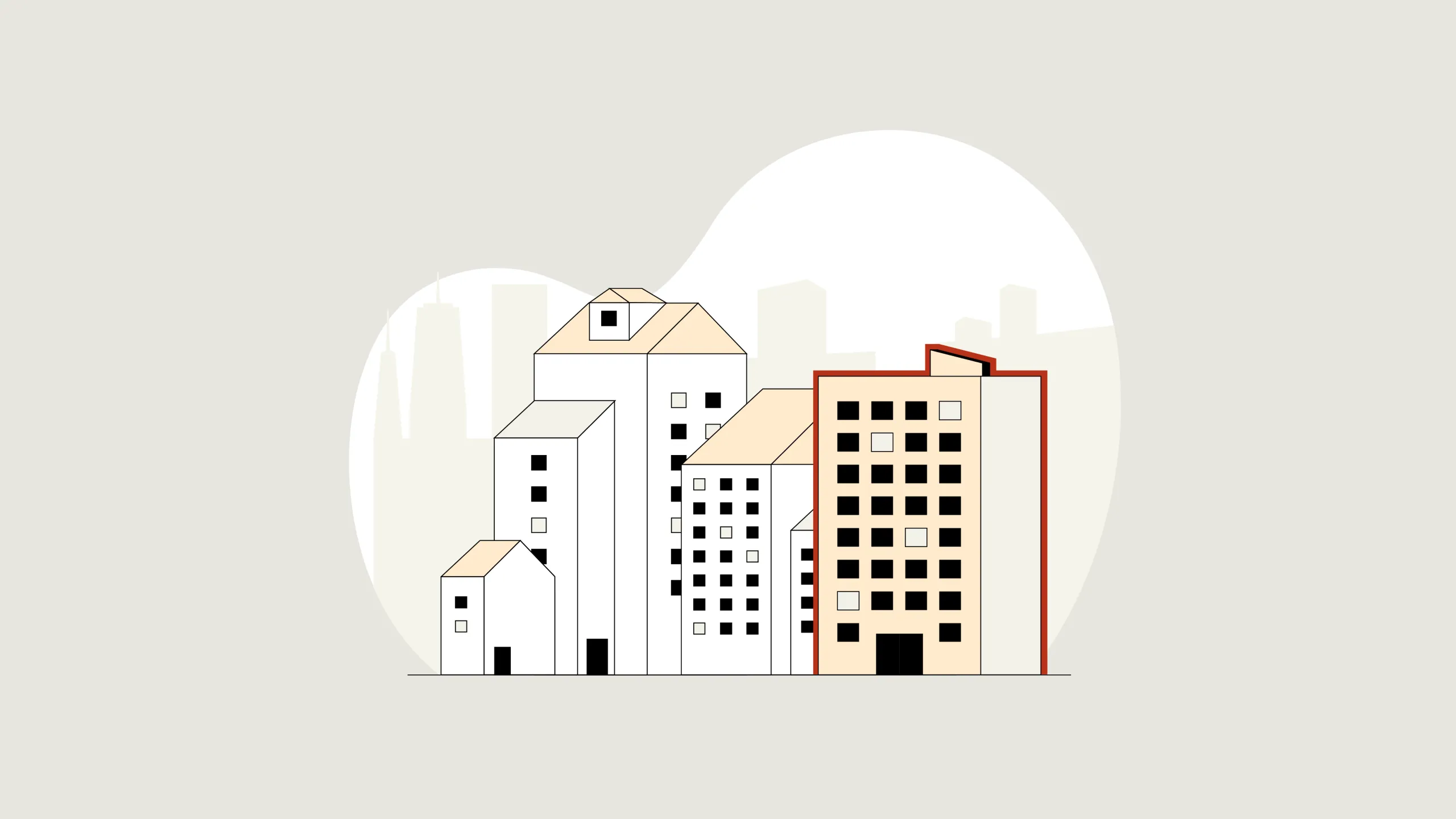 Illustration von Gebäuden