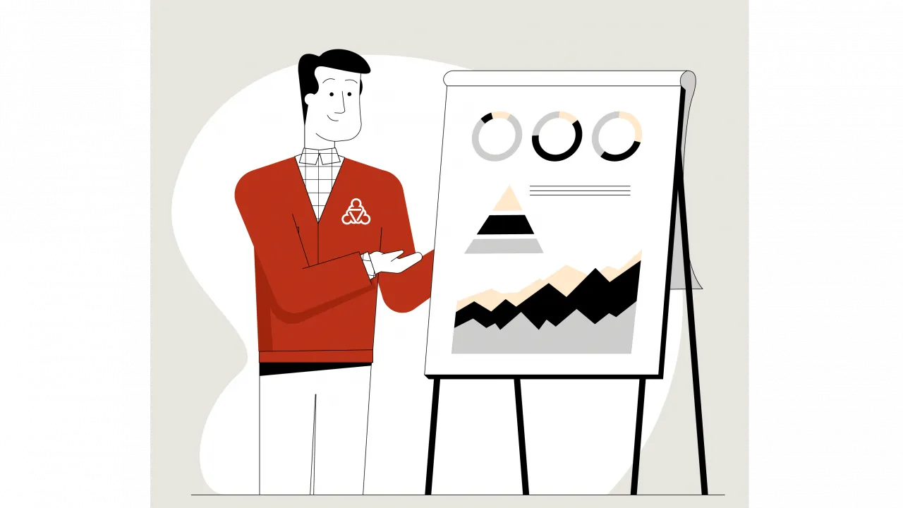 Der Wegweiser erklärt ein Flipchart.